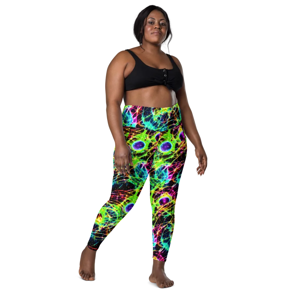Galactic Tangled Light on Leggings with Pockets — Front