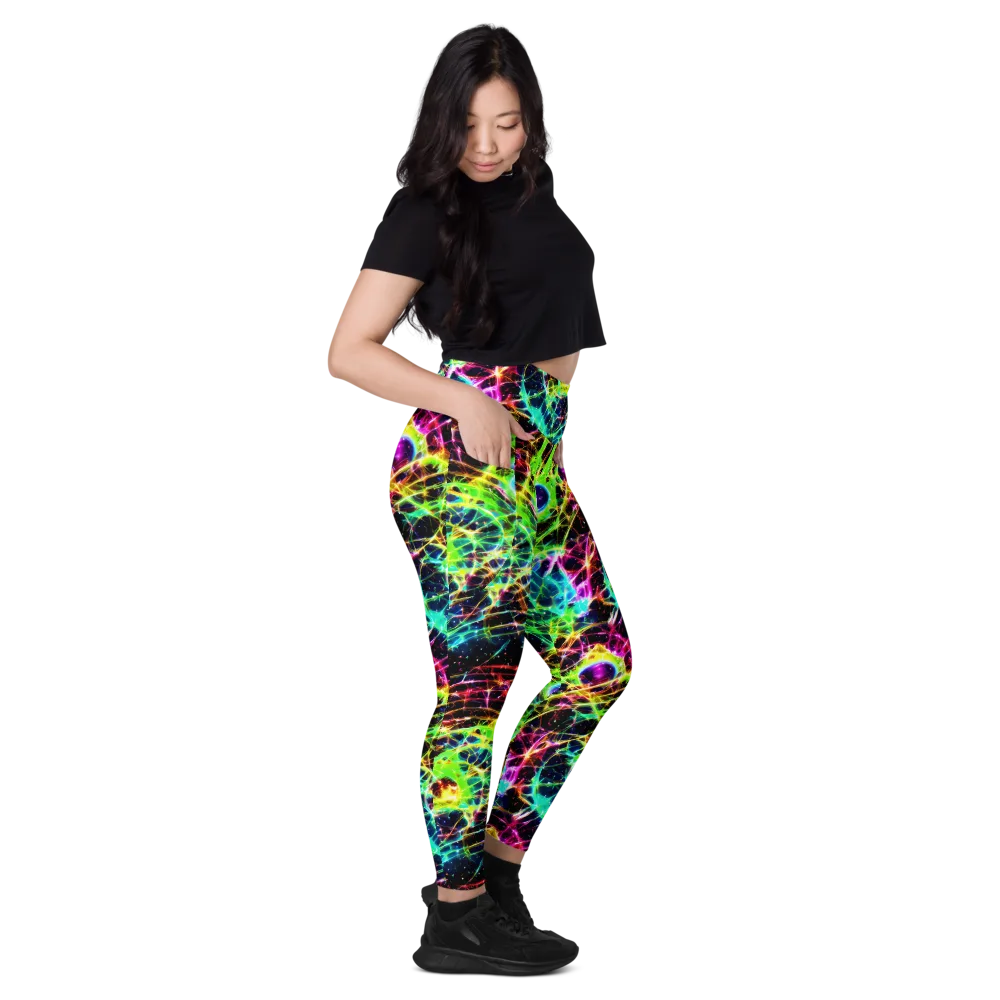 Galactic Tangled Light on Leggings with Pockets — Right