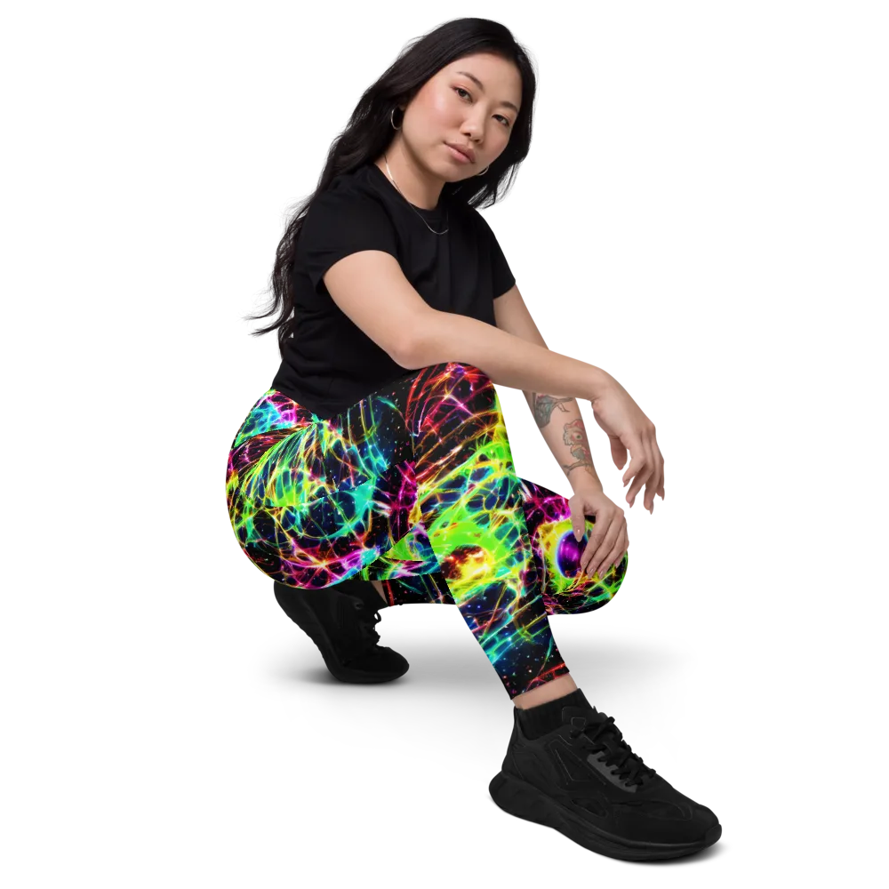 Galactic Tangled Light on Leggings with Pockets — Right Front