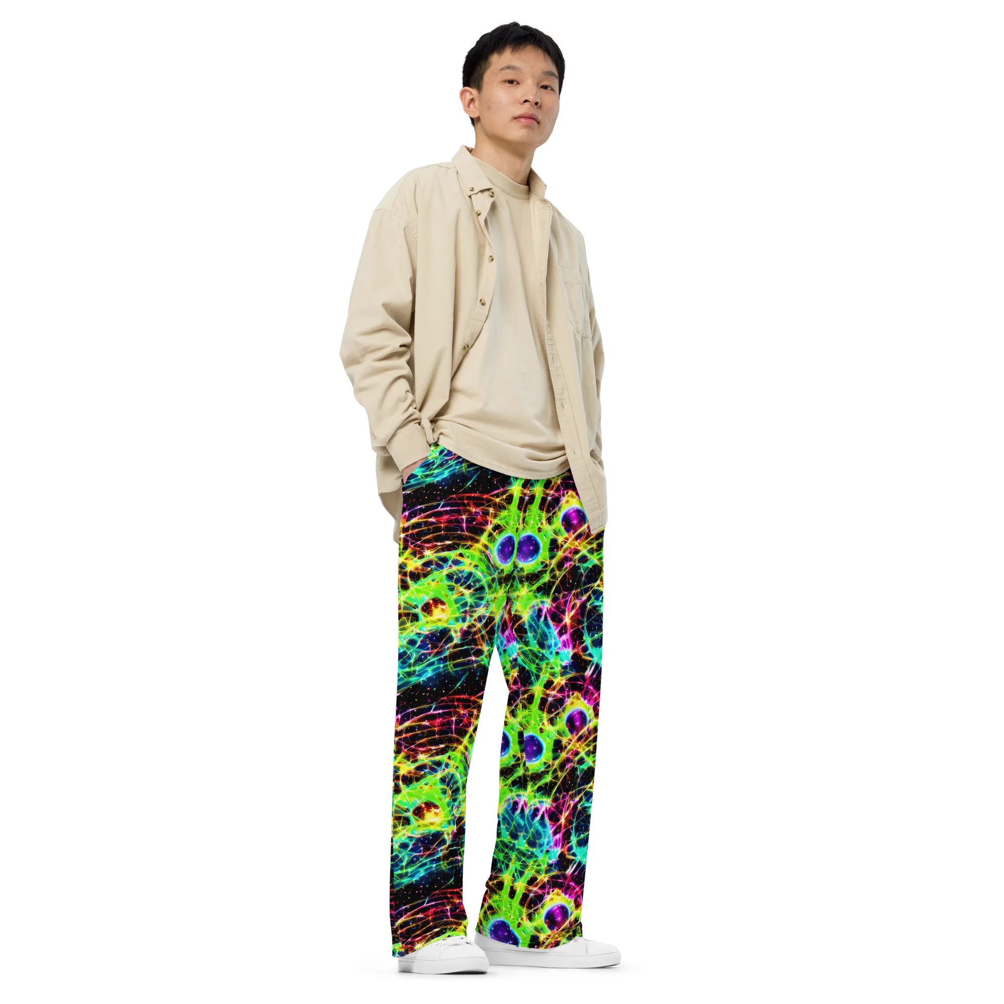 Galactic Tangled Light on Wide-Leg Pants — Right Front