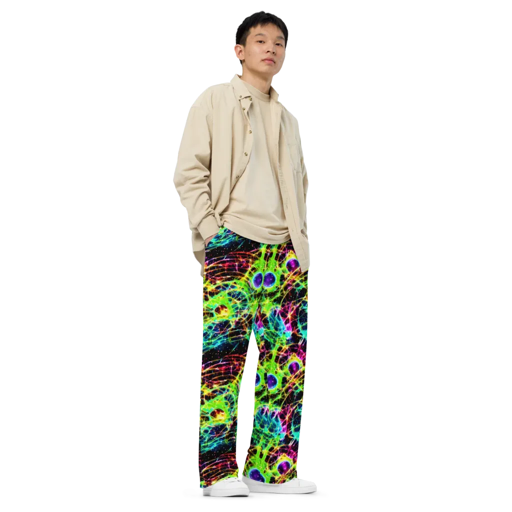 Galactic Tangled Light on Wide-Leg Pants — Right Front