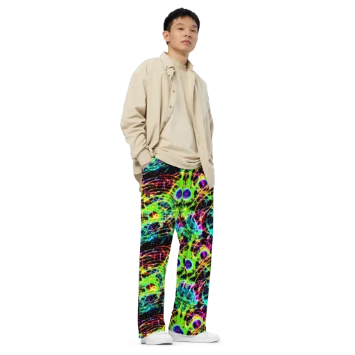 Galactic Tangled Light on a Wide-Leg Pants