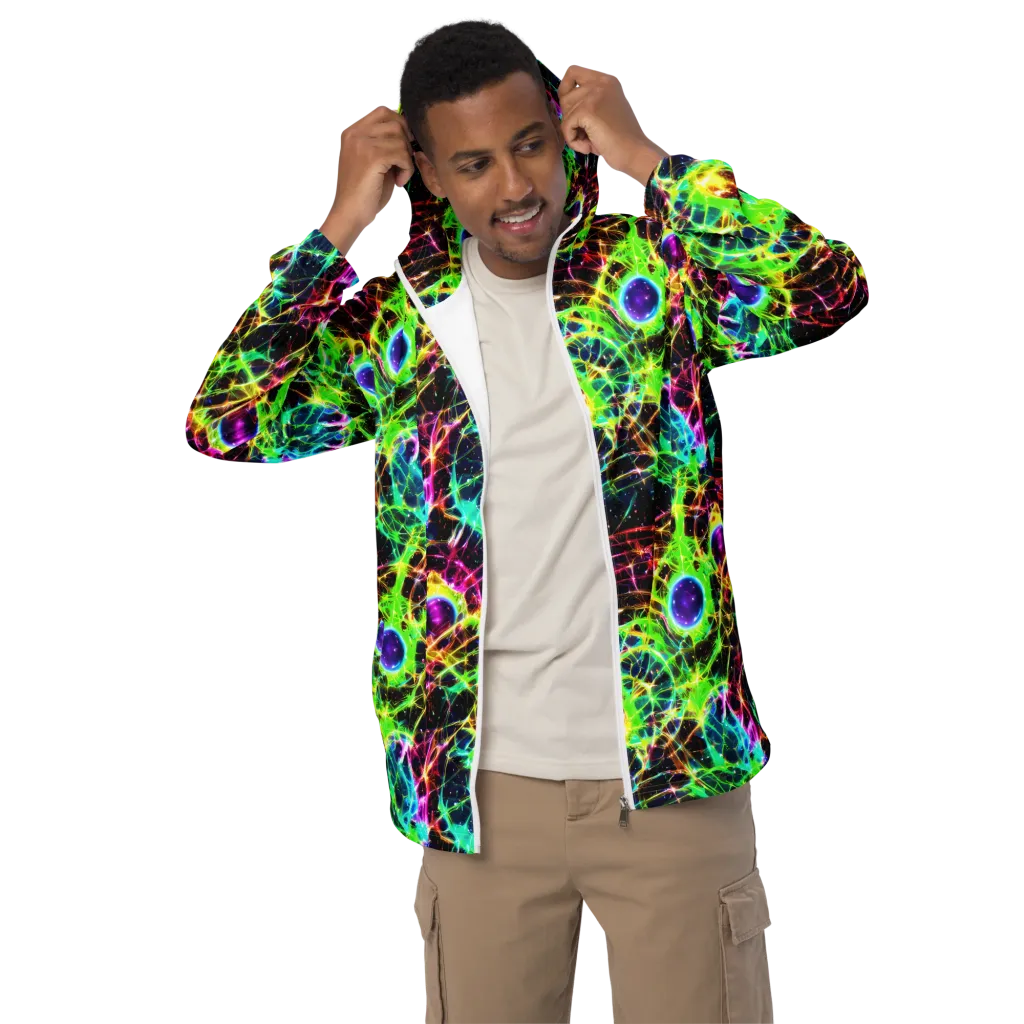 Galactic Tangled Light on Men's Windbreaker — Front