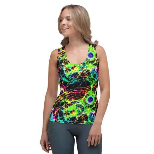 Galactic Tangled Light on a Women's Tank Top