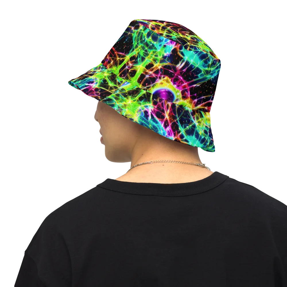 Galactic Tangled Light on Reversible Bucket Hat — Back Inside