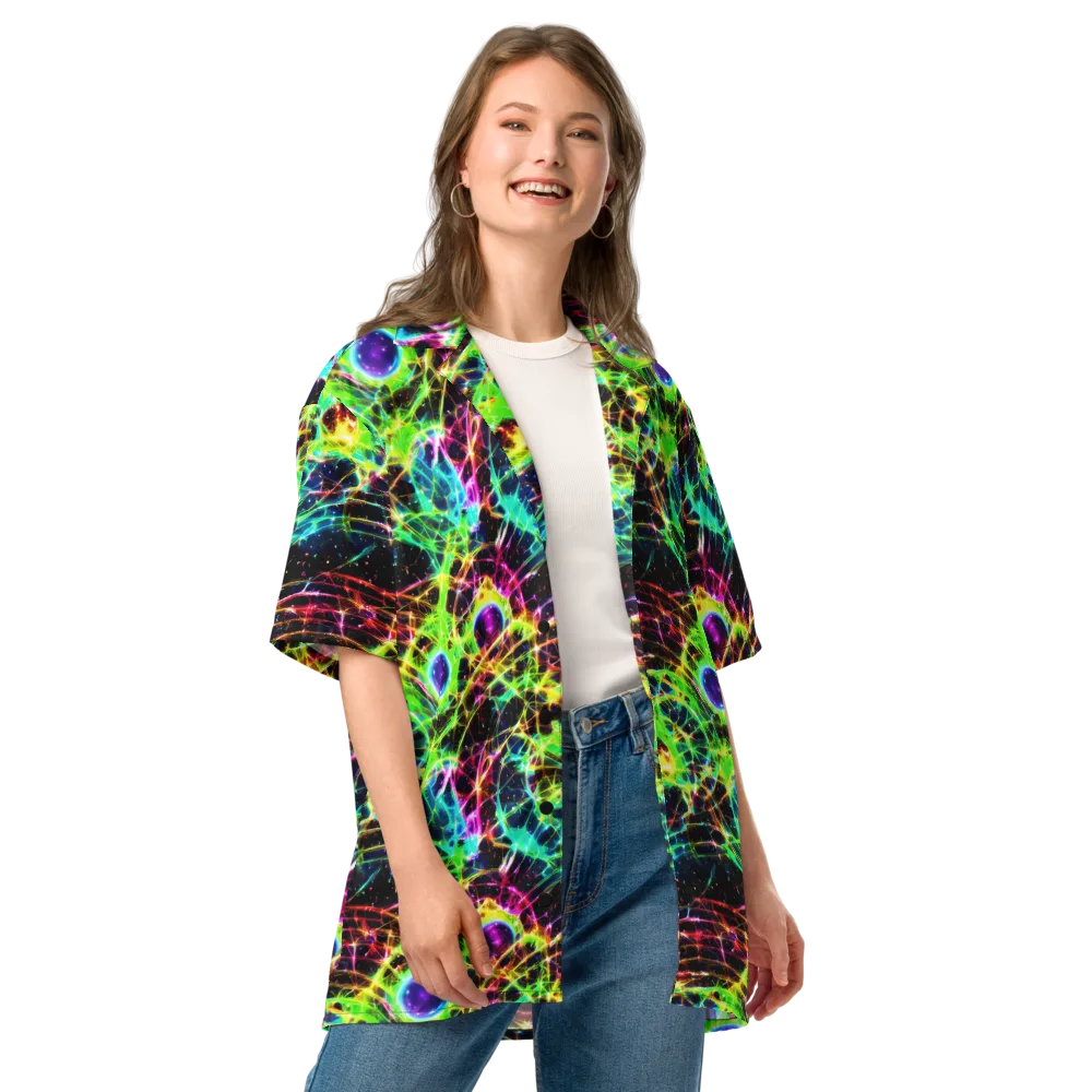Galactic Tangled Light on Button Shirt — Front