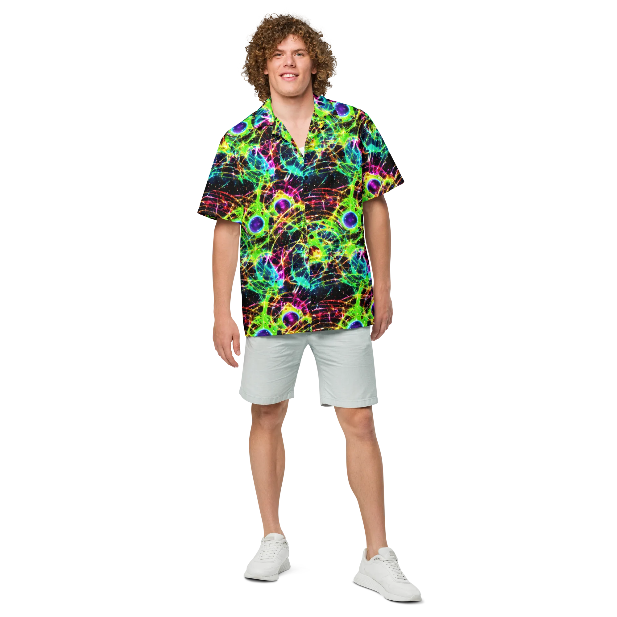 Galactic Tangled Light on Button Shirt — Front