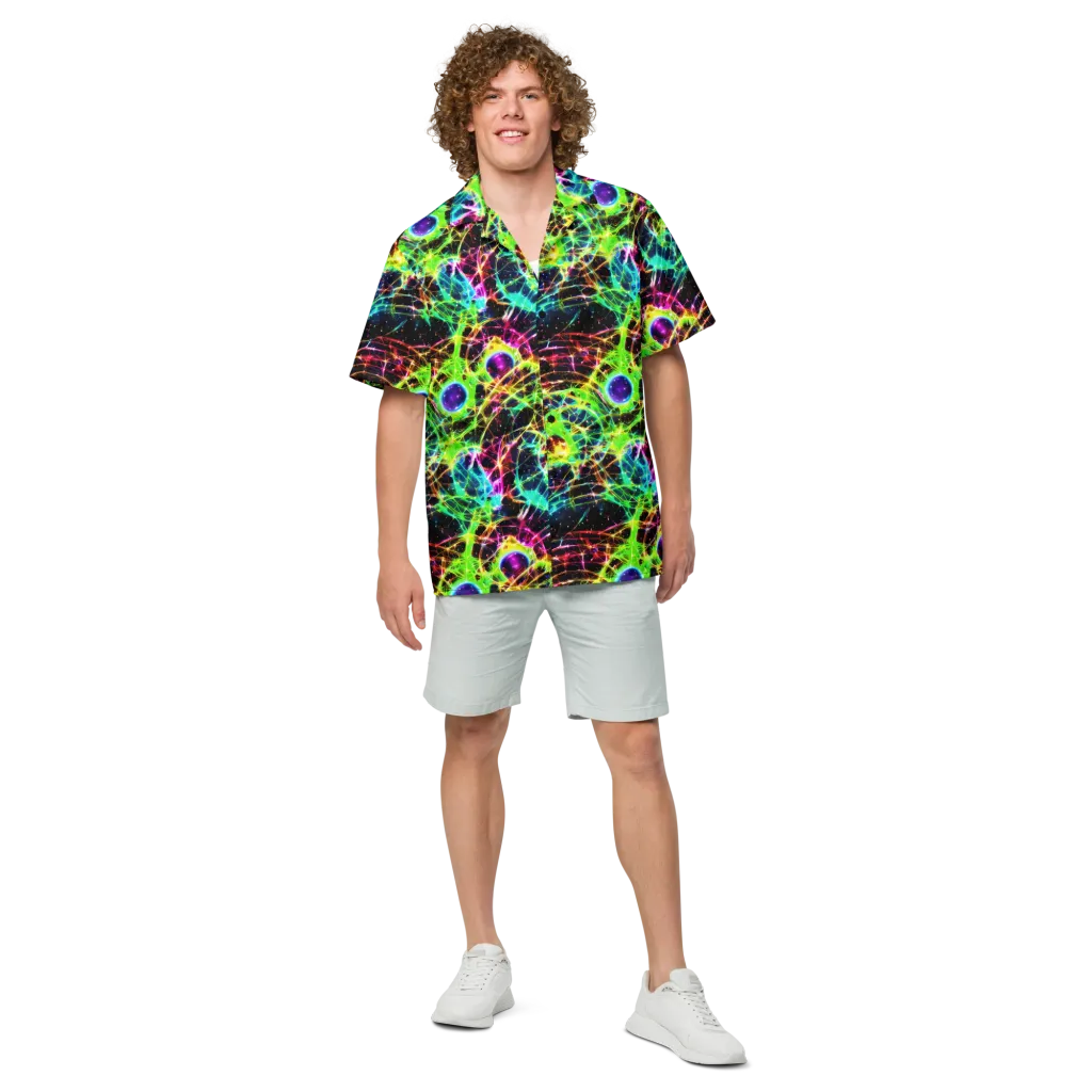 Galactic Tangled Light on Button Shirt — Front