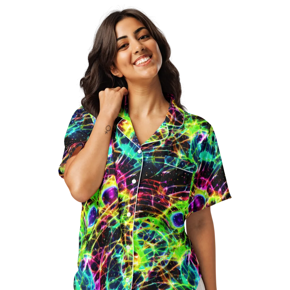 Galactic Tangled Light on Women's Short Sleeve Pajama Top — Front