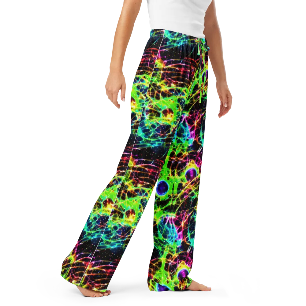 Galactic Tangled Light on Women's Pajama Pants — Right Front
