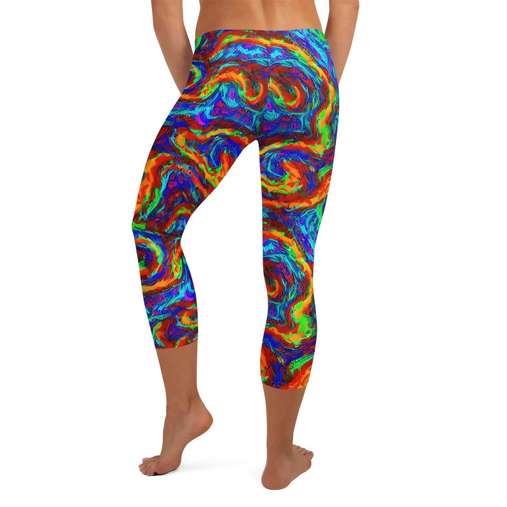 The Chromatic Rush on Capri Leggings — Back