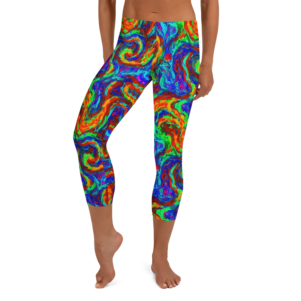 The Chromatic Rush on Capri Leggings — Front