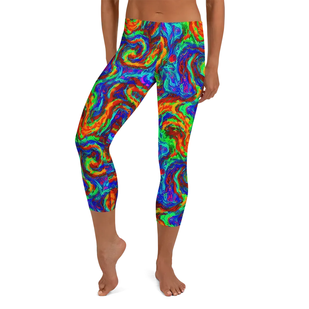 The Chromatic Rush on Capri Leggings — Front