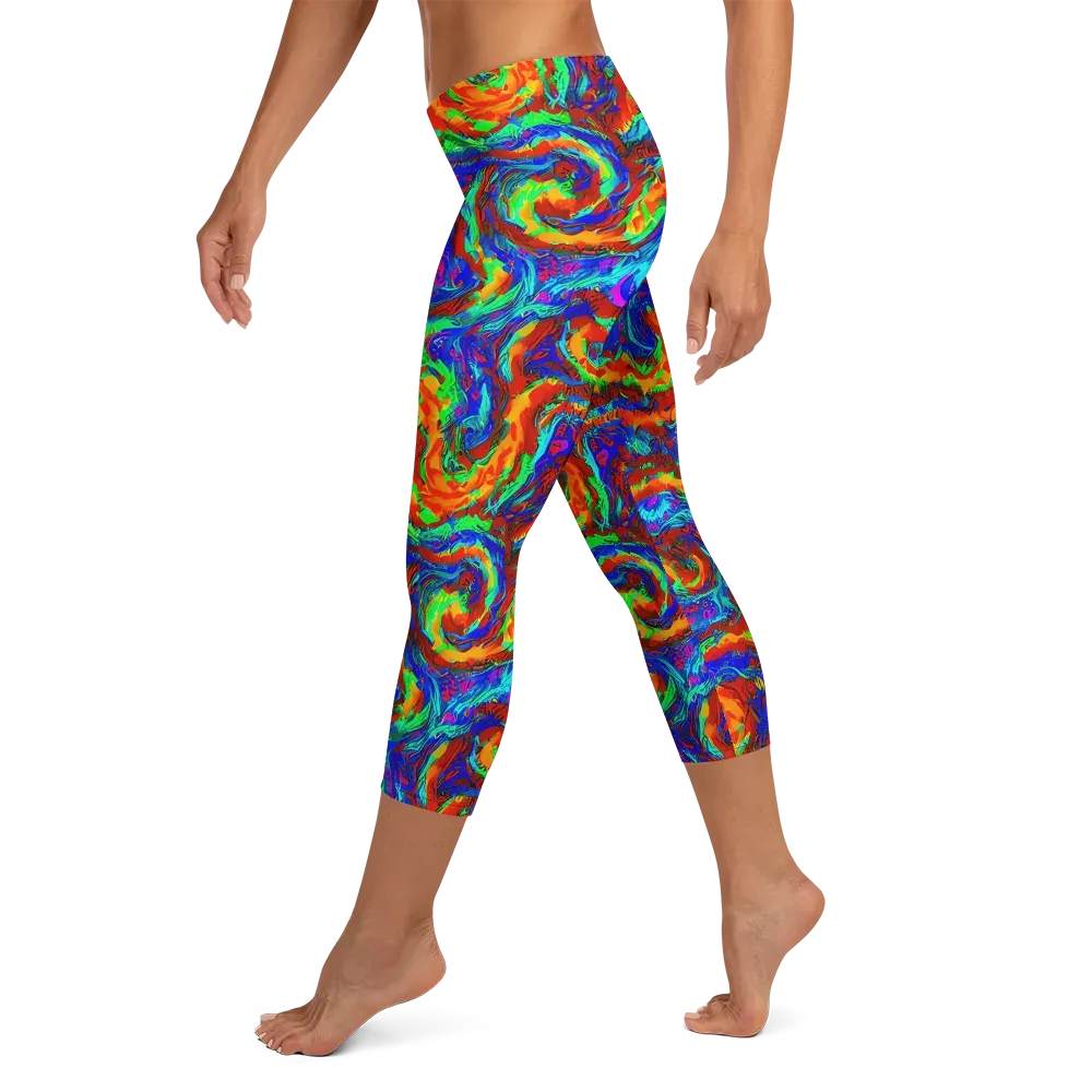 The Chromatic Rush on Capri Leggings — Left