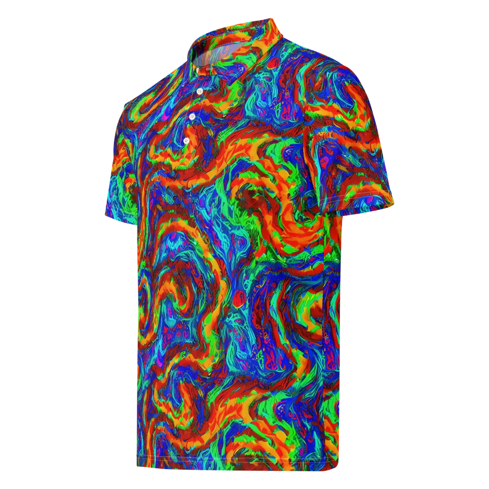 The Chromatic Rush on Men's Slim Fit Polo Shirt — Left Front