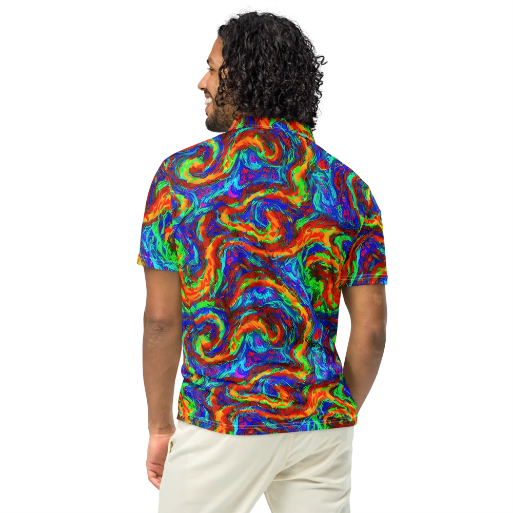 The Chromatic Rush on Men's Slim Fit Polo Shirt — Back