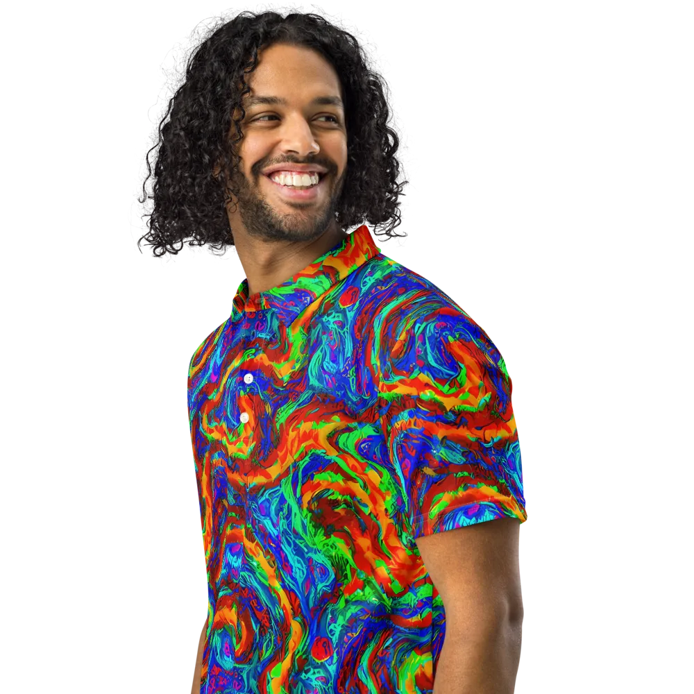 The Chromatic Rush on Men's Slim Fit Polo Shirt — Left Front