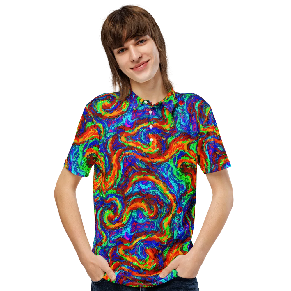The Chromatic Rush on Men's Slim Fit Polo Shirt — Front