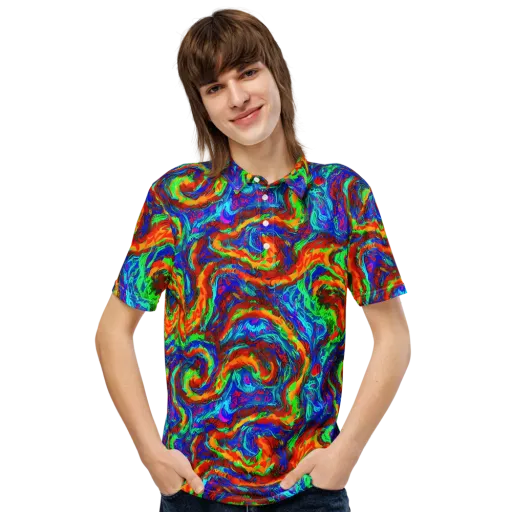 The Chromatic Rush on a Men's Slim Fit Polo Shirt