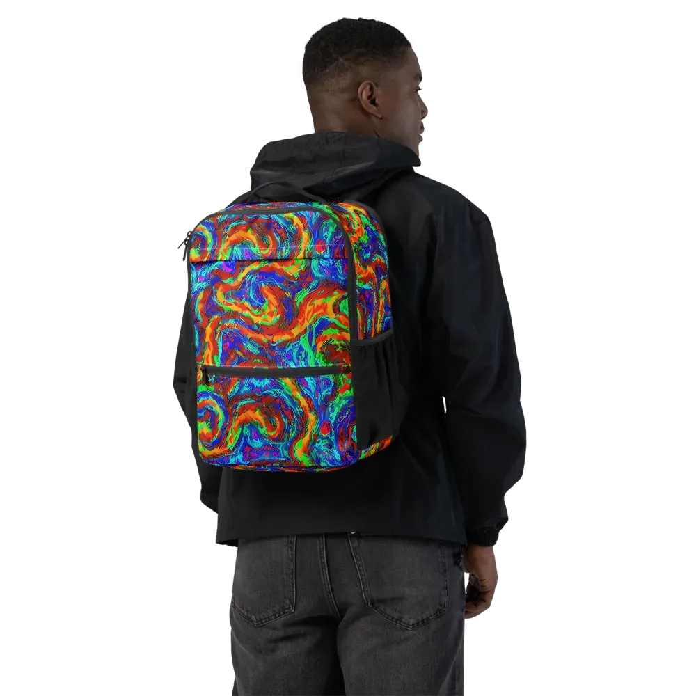 The Chromatic Rush on Utility Backpack — Back