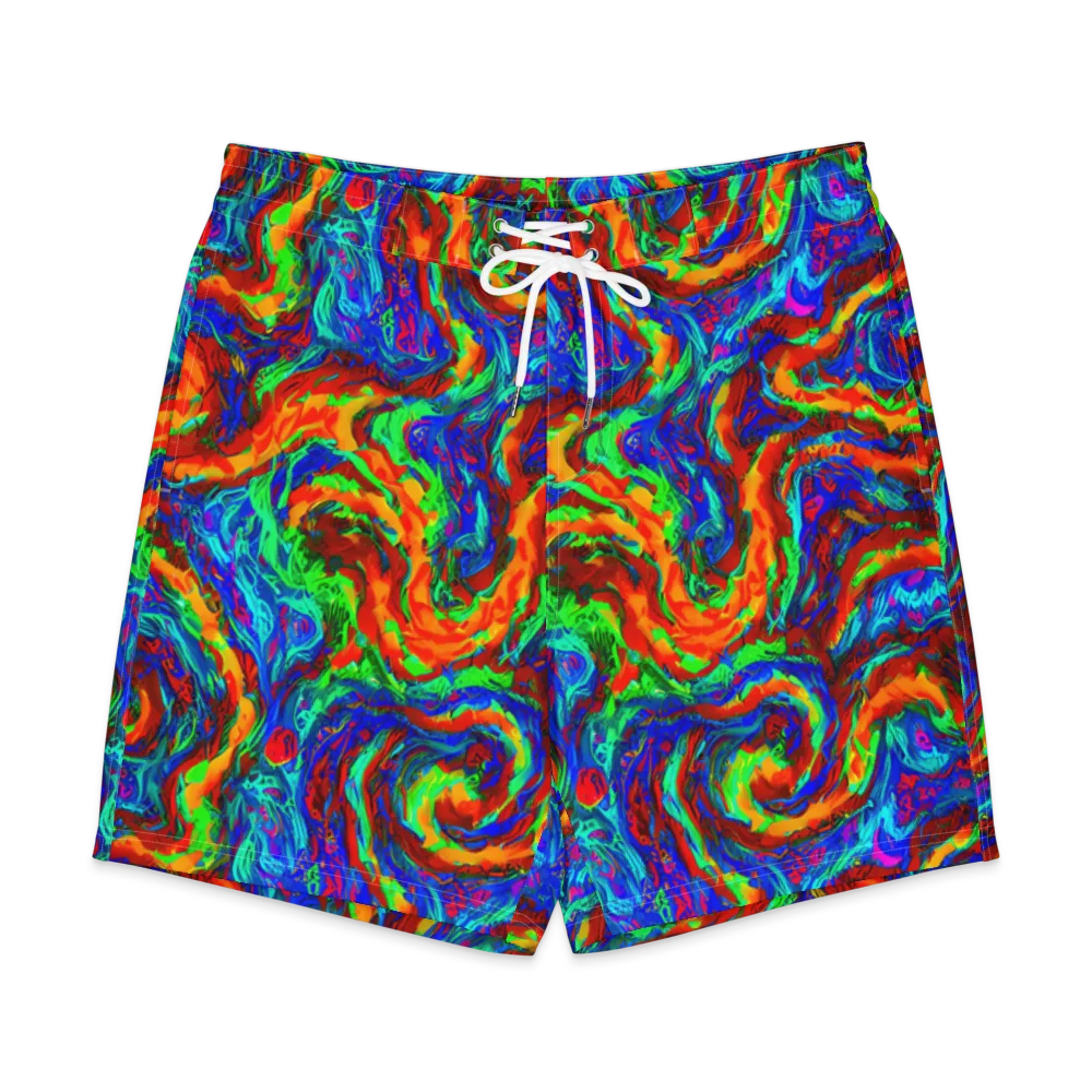 The Chromatic Rush on Men's Board Shorts — Front