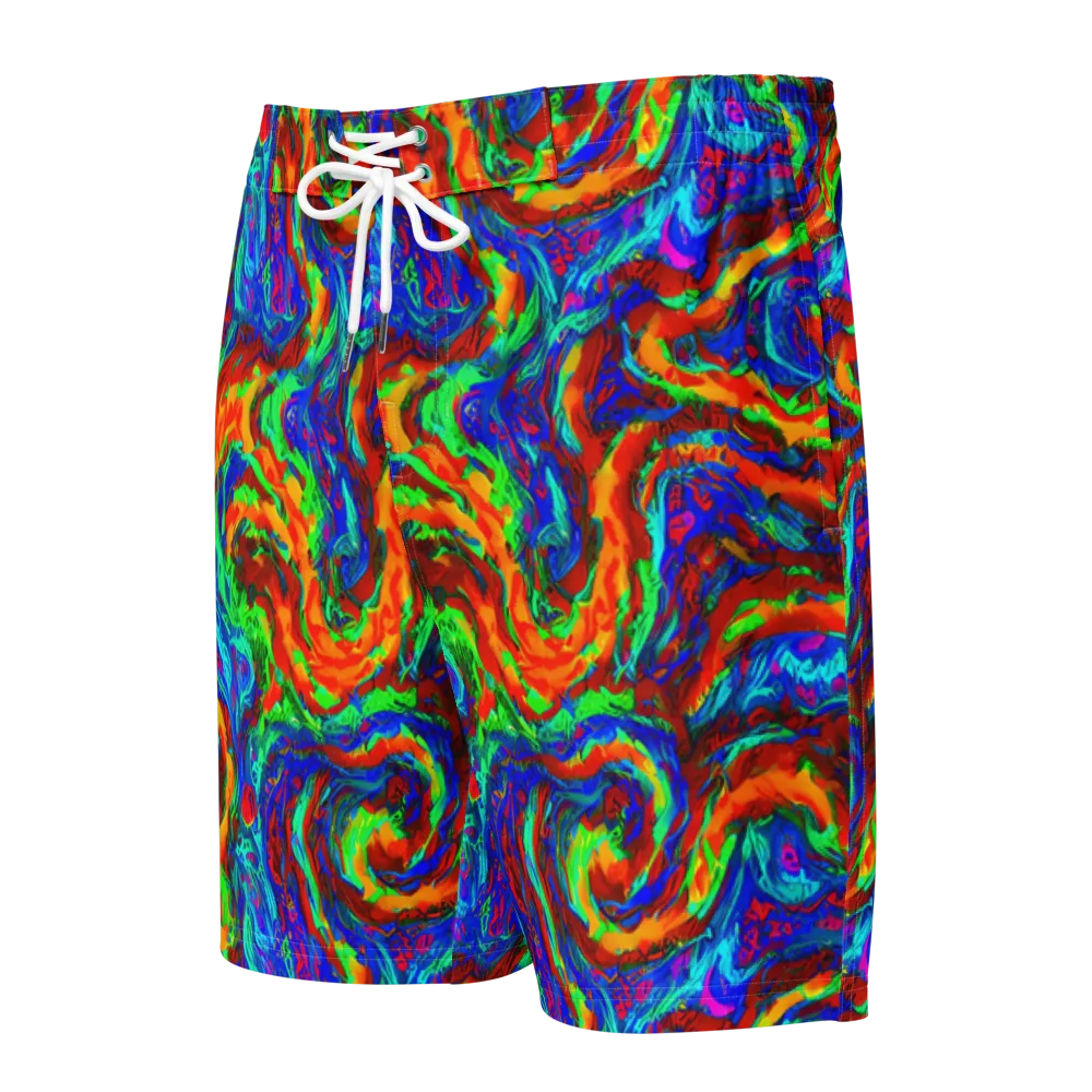 The Chromatic Rush on Men's Board Shorts — Front