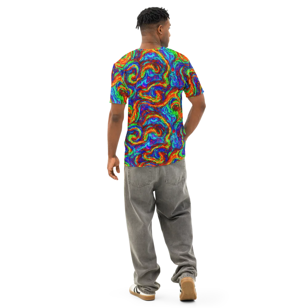 The Chromatic Rush on Men's Cotton Crew Neck T-Shirt — Back