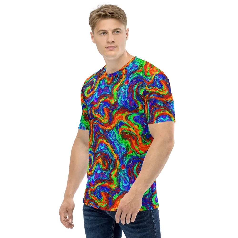The Chromatic Rush on Men's Crew Neck T-Shirt — Left