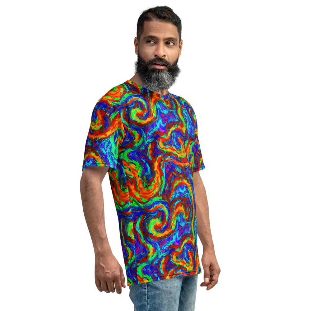 The Chromatic Rush on Men's Crew Neck T-Shirt — Right