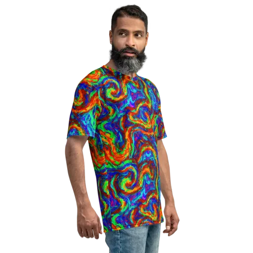 The Chromatic Rush on a Men's Crew Neck T-Shirt