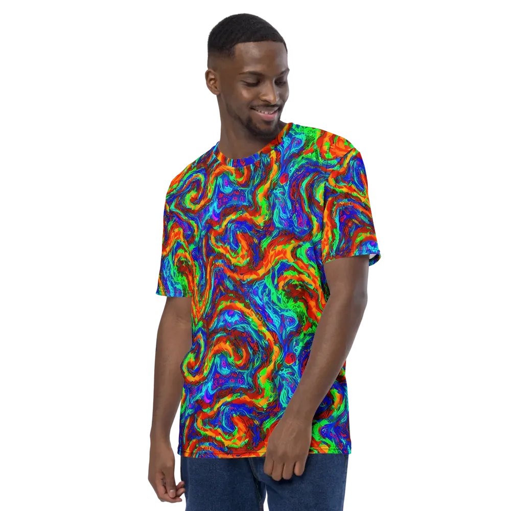 The Chromatic Rush on Men's Crew Neck T-Shirt — Left