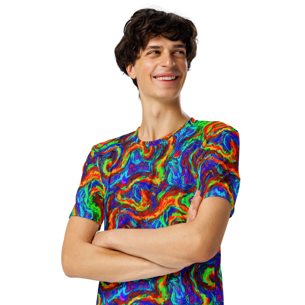 The Chromatic Rush on Men's Crew Neck T-Shirt — Left Front