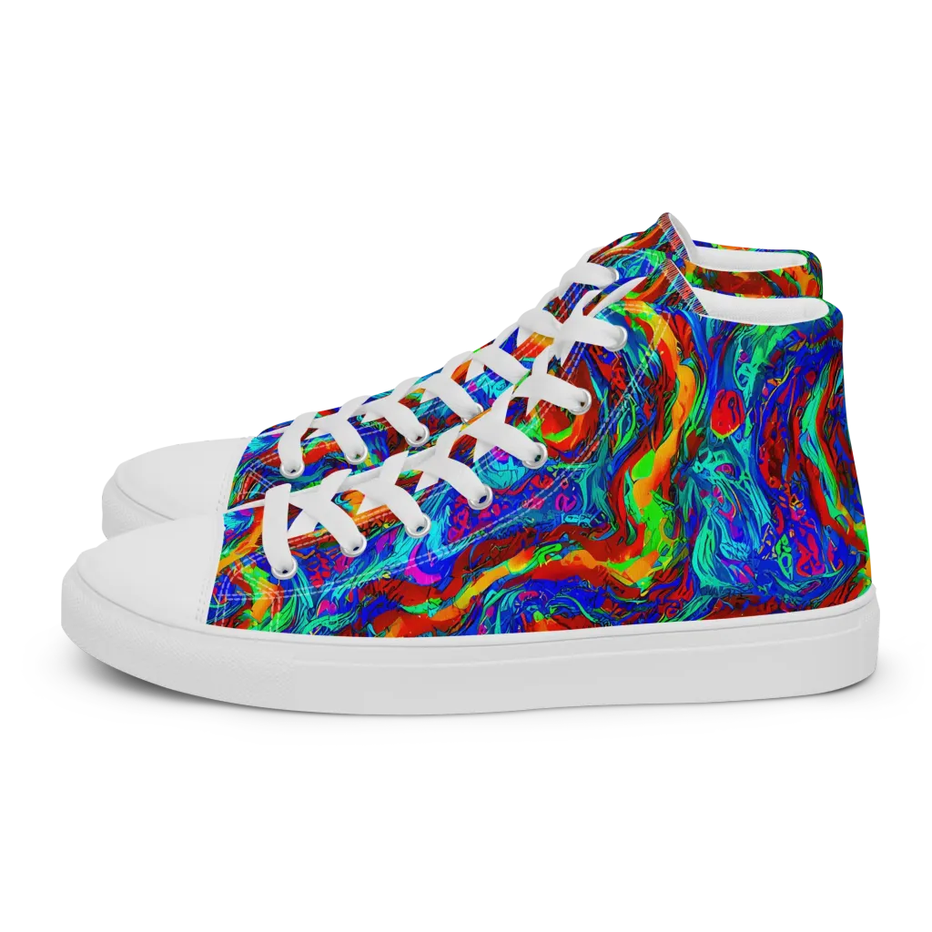 The Chromatic Rush on Men's High Top Canvas Shoes — Left