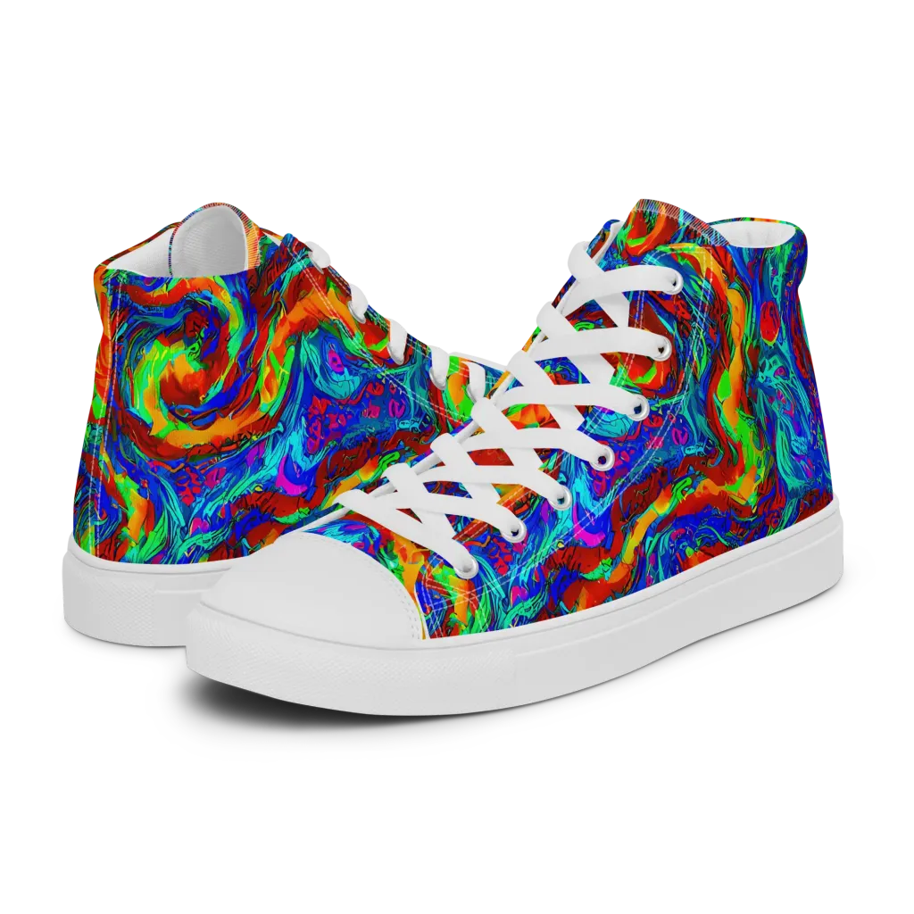 The Chromatic Rush on Men's High Top Canvas Shoes — Left