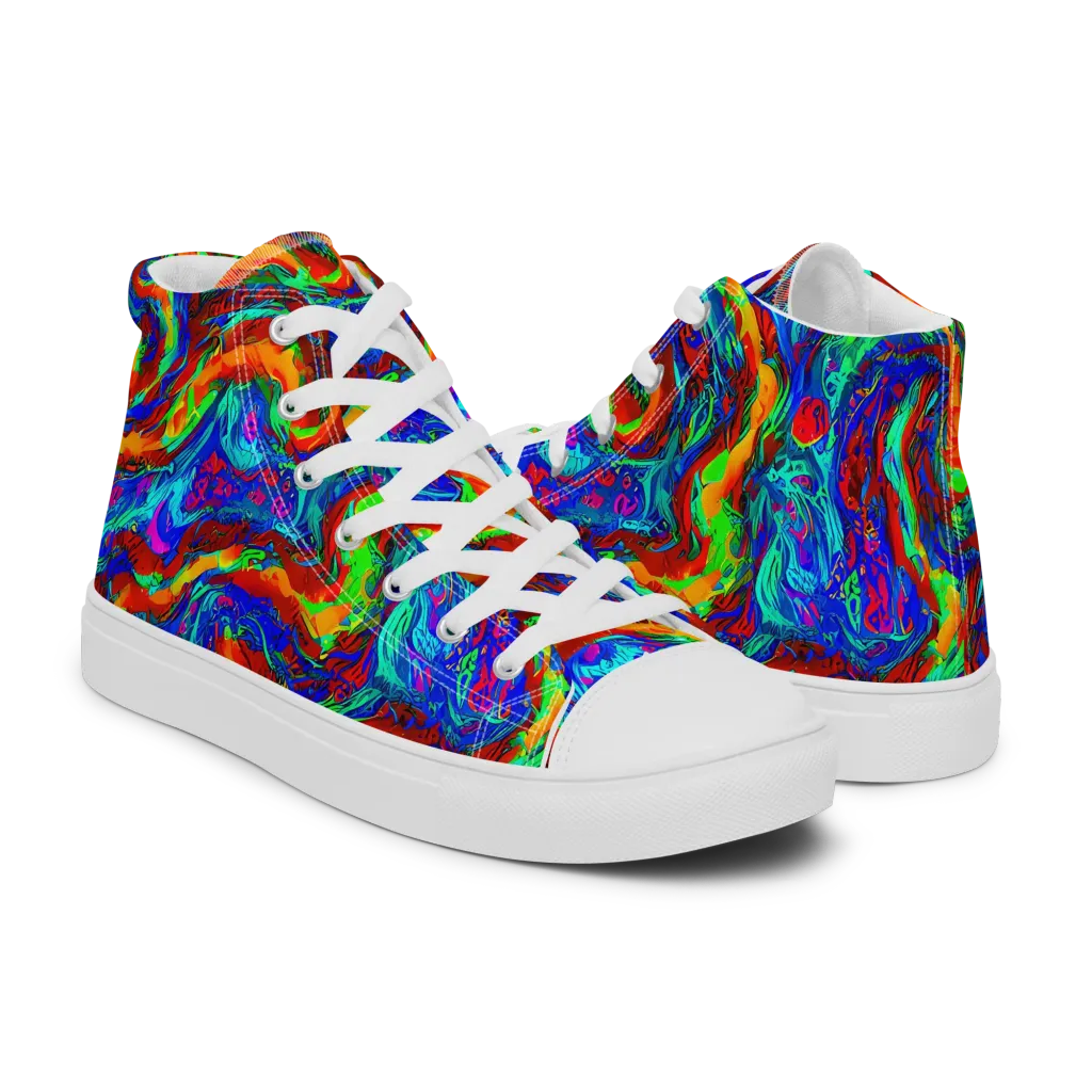 The Chromatic Rush on Men's High Top Canvas Shoes — Right