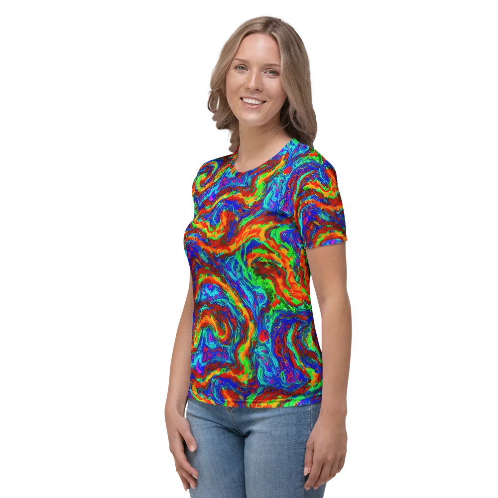 The Chromatic Rush on Women's Crew Neck T-Shirt — Left