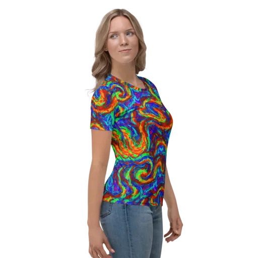 The Chromatic Rush on a Women's Crew Neck T-Shirt