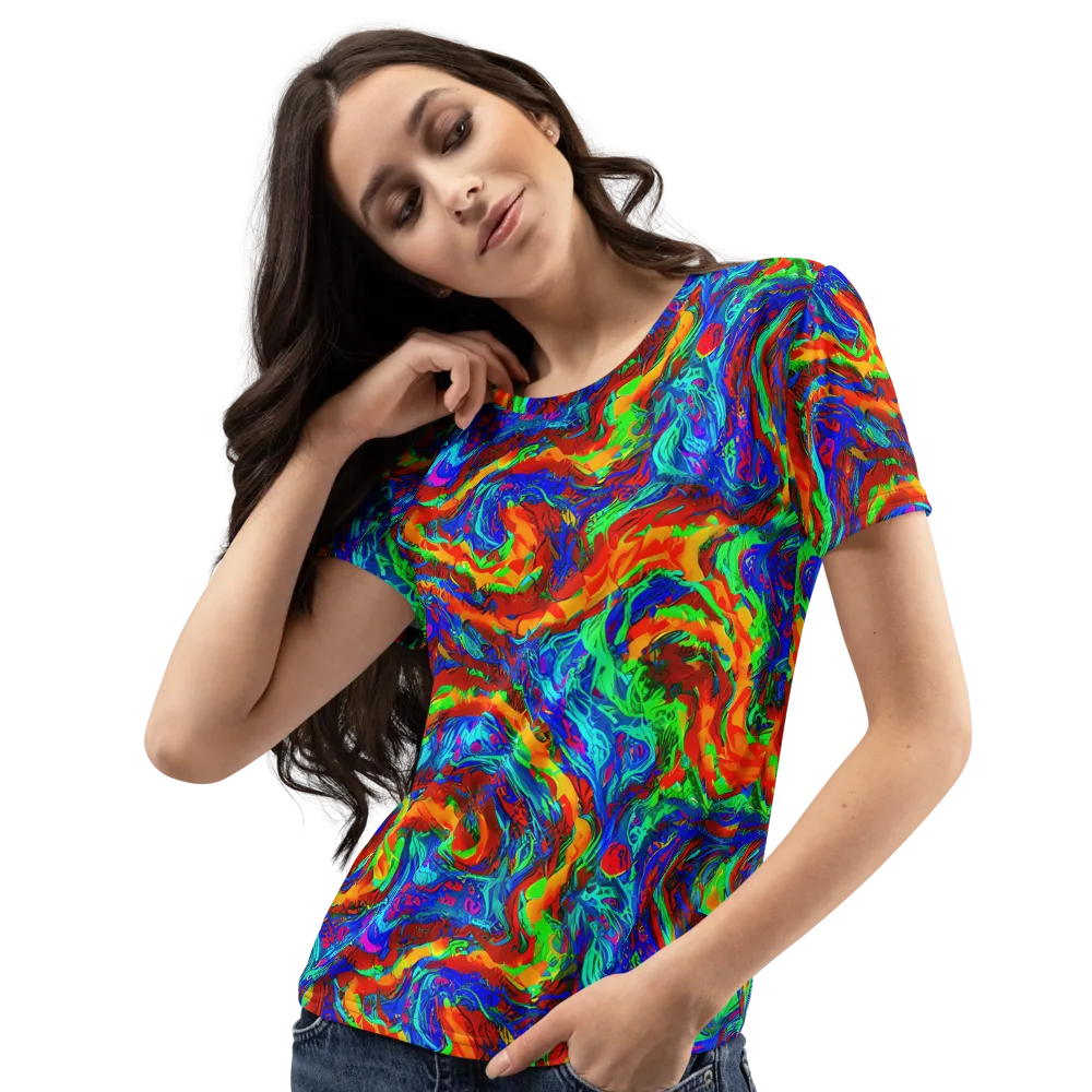 The Chromatic Rush on Women's Crew Neck T-Shirt — Left Front