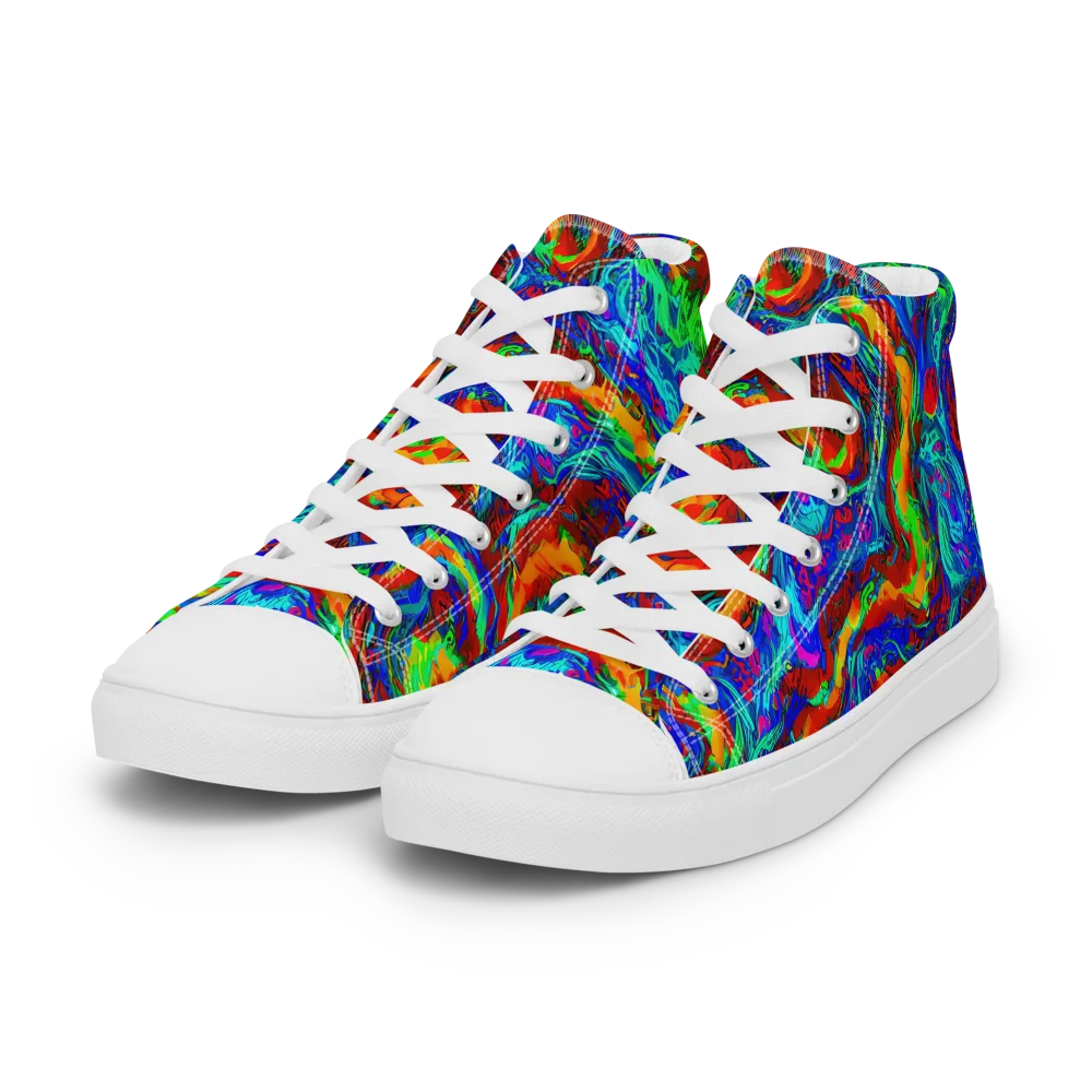The Chromatic Rush on Women's High Top Canvas Shoes — Left Front