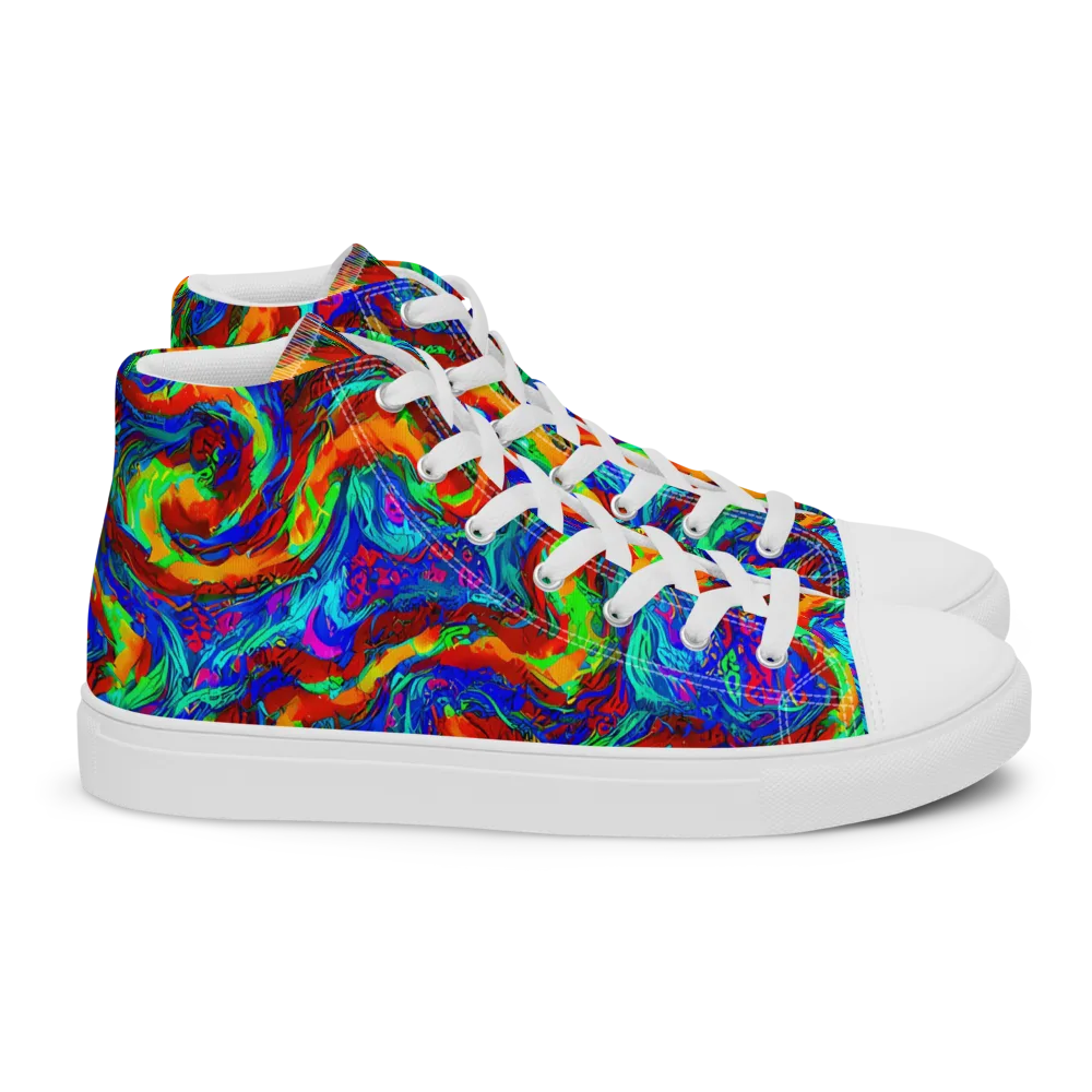 The Chromatic Rush on Women's High Top Canvas Shoes — Right