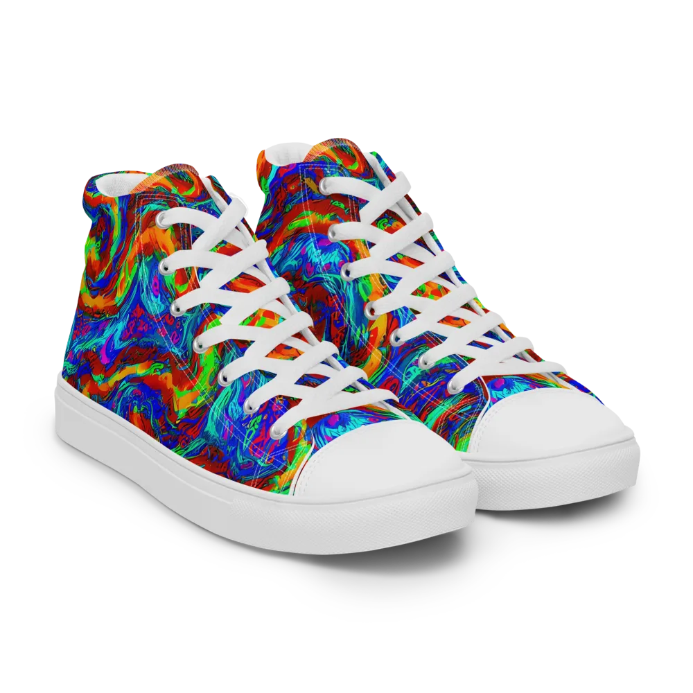 The Chromatic Rush on Women's High Top Canvas Shoes — Right Front