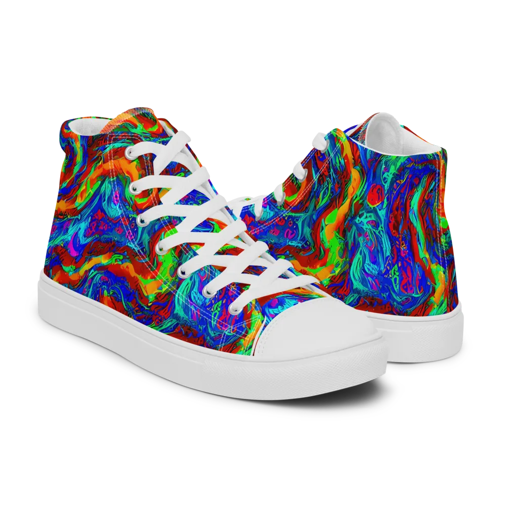 The Chromatic Rush on Women's High Top Canvas Shoes — Right