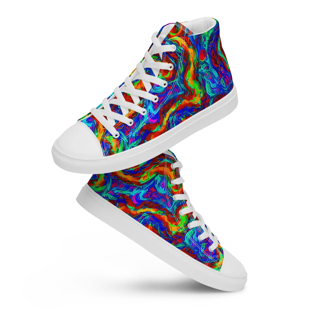 The Chromatic Rush on Women's High Top Canvas Shoes — Front