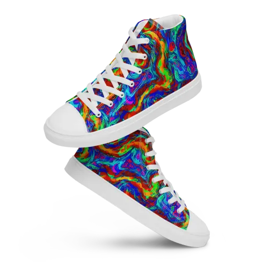 The Chromatic Rush on a Women's High Top Canvas Shoes