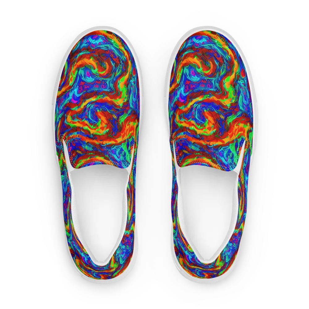 The Chromatic Rush on Men's Slip-On Canvas Shoes — Front