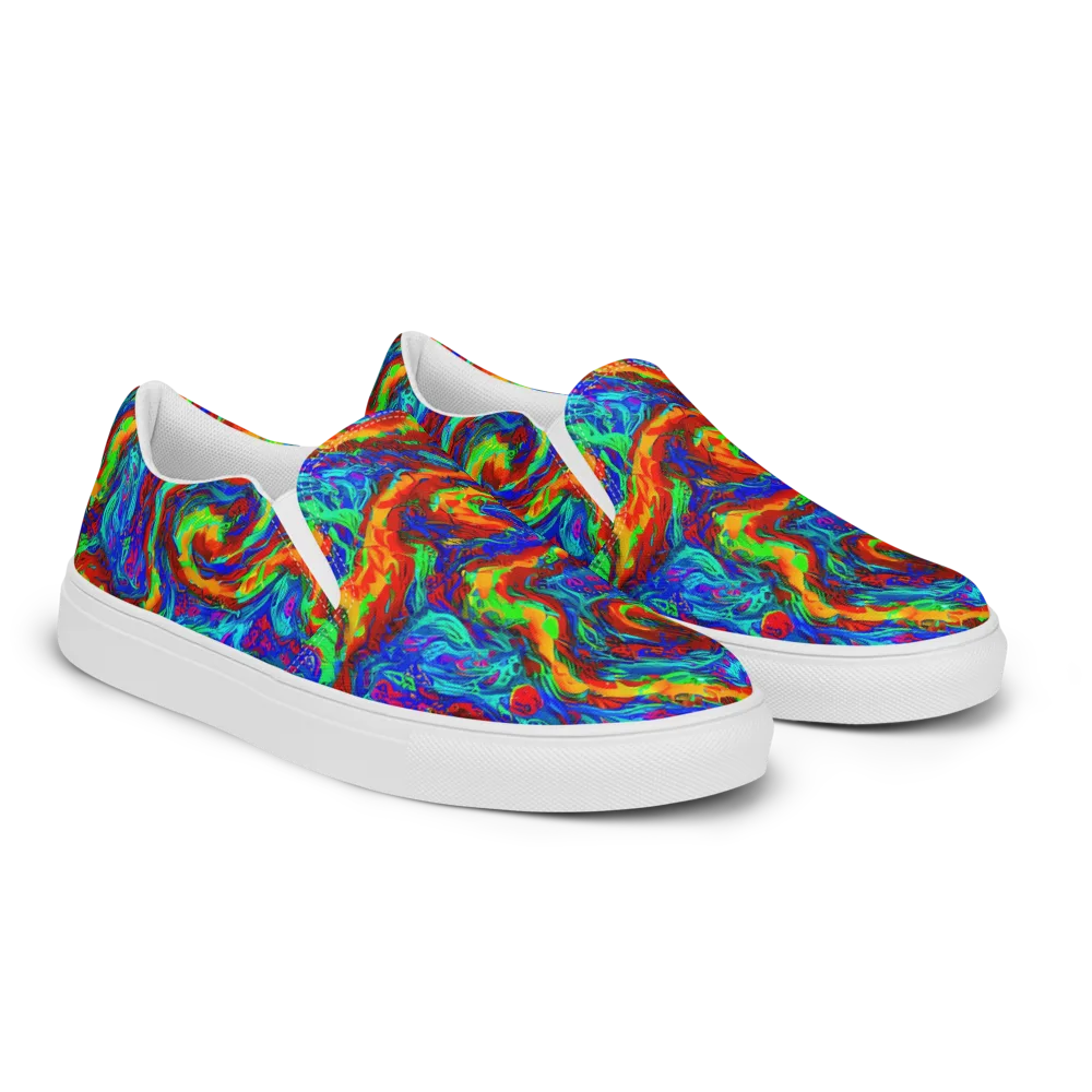 The Chromatic Rush on Men's Slip-On Canvas Shoes — Right Front