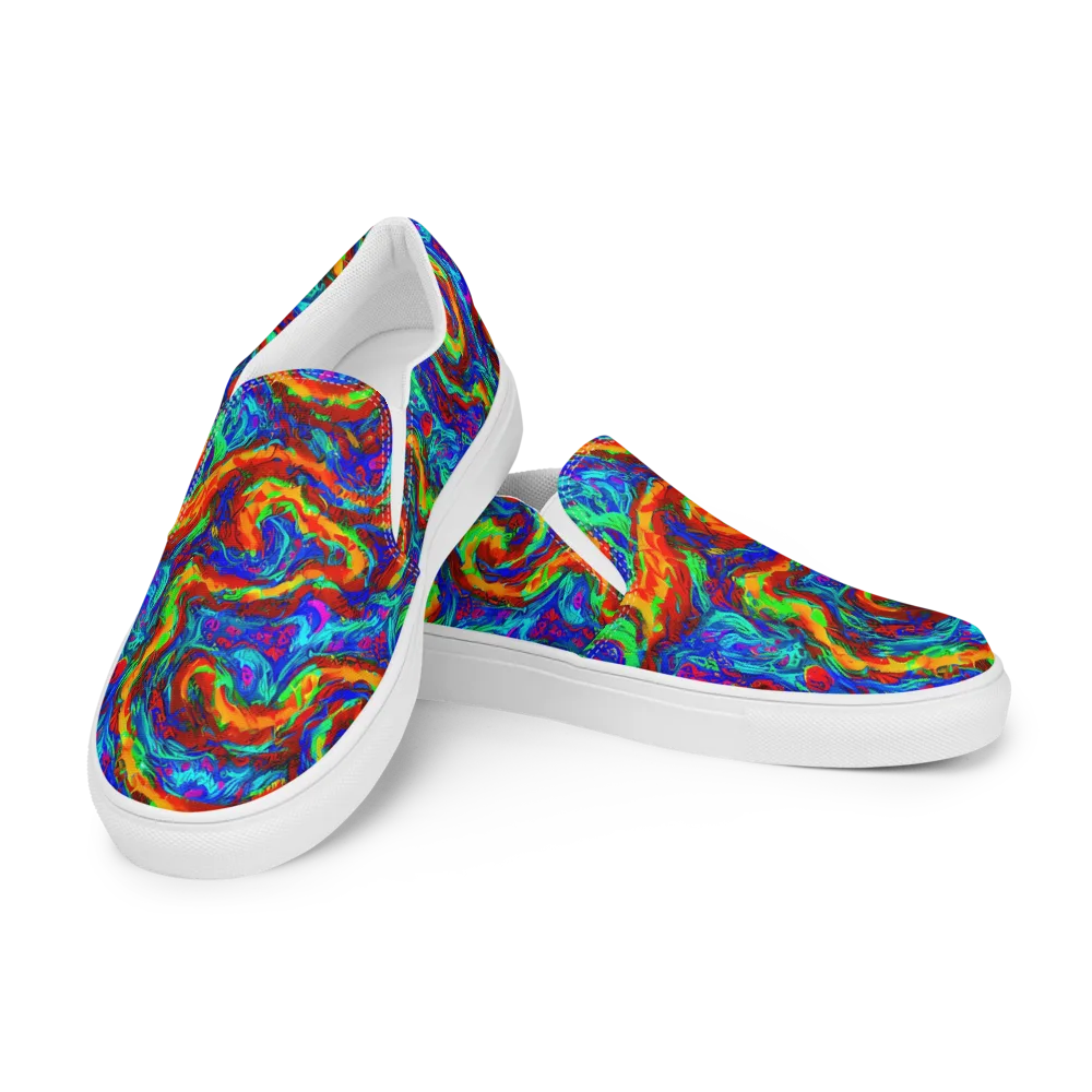 The Chromatic Rush on Men's Slip-On Canvas Shoes — Left Front