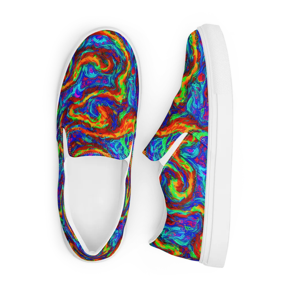 The Chromatic Rush on Men's Slip-On Canvas Shoes — Front
