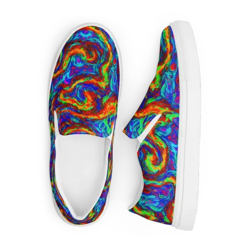 The Chromatic Rush on a Men's Slip-On Canvas Shoes