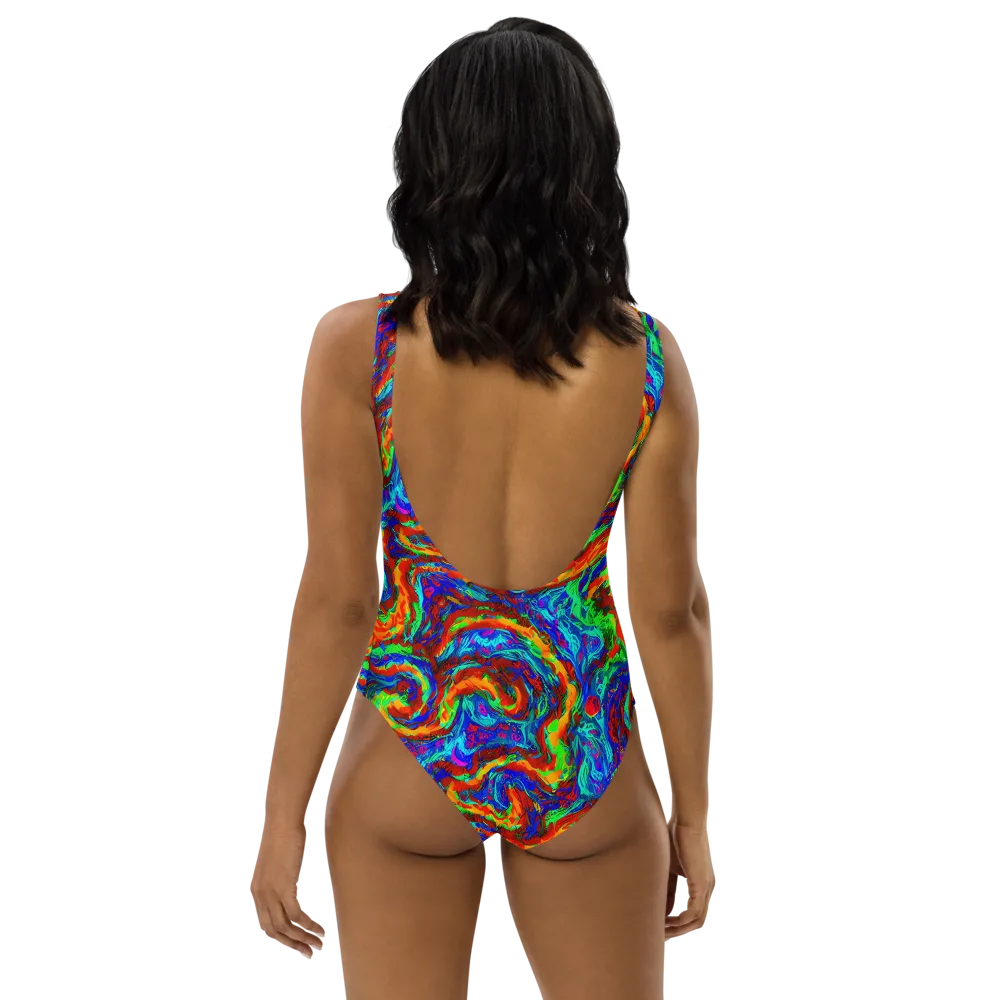 The Chromatic Rush on One-Piece Swimsuit — Back